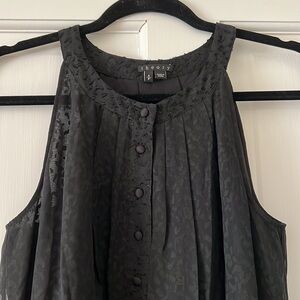 Theory Black Keres Abstract Burnout Silk Blend Top